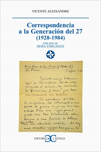 Books Frontpage Correspondencia a la Generación del 27 (1928-1984)                              .