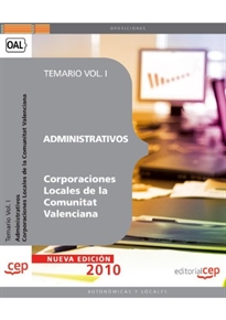 Books Frontpage Administrativos Corporaciones Locales de la Comunitat Valenciana. Temario Vol. I.
