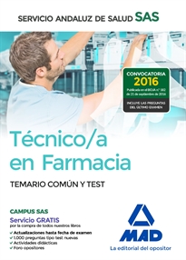 Books Frontpage Técnico en Farmacia del Servicio Andaluz de Salud. Temario común y test.