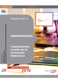 Books Frontpage Administrativos Corporaciones Locales de la Comunitat Valenciana. Temario Vol. II.