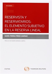 Books Frontpage Reservista y Resarvatorios: el elemento subjetivo en la reserva líneal