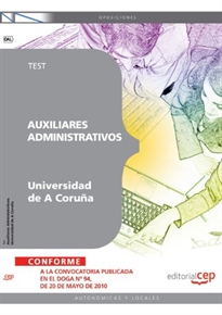 Books Frontpage Auxiliar Administrativo Universidad de A Coruña. Test
