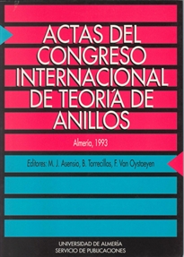 Books Frontpage Actas del Congreso internacional de Teoría de Anillos