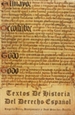 Front pageTextos de historia del derecho español