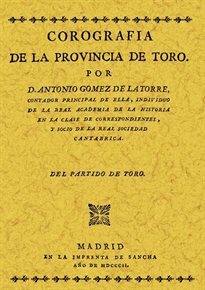 Books Frontpage Corografía de la provincia de Toro