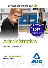 Books Frontpage Administrativos de la Diputación Provincial de Jaén. Temario volumen 2
