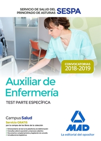 Books Frontpage Auxiliar de Enfermería del Servicio de Salud del Principado de Asturias (SESPA). Test Parte Específica