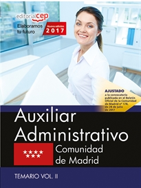 Books Frontpage Auxiliar Administrativo. Comunidad de Madrid. Temario Vol. II