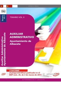 Books Frontpage Auxiliar Administrativo Ayuntamiento de Albacete. Temario Vol. II.