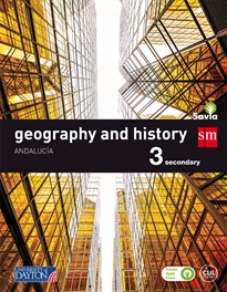Books Frontpage Geography and history. 3 Secondary. Savia. Andalucía