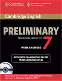 Books Frontpage Cambridge English Preliminary 7 Student's Book Pack (Student's Book with Answers and Audio CDs (2))