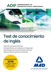 Books Frontpage Test de conocimientos de inglés. Administrador de Infraestructuras Ferroviarias (ADIF)