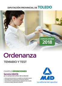 Books Frontpage Ordenanza de la Diputación Provincial de Toledo. Temario y test