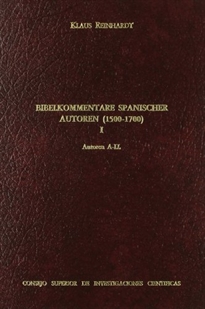 Books Frontpage Bibelkommentare spanischer autoren (1500-1700). Tomo I (A-Ll)