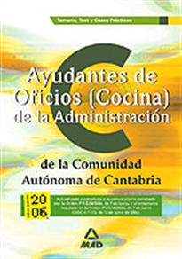 Books Frontpage Ayudantes de oficios (cocina) de la administracion de la comunidad autonoma de cantabria. Temario, test y casos practicos