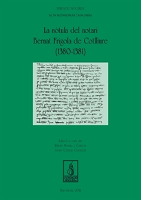 Books Frontpage La nòtula del notari Bernat Frigola de Cotlliure (1380-1381)