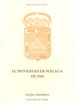 Front pageEl privilegio de Málaga de 1501