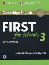 Books Frontpage Cambridge English First for Schools 3. Student's Book with answers with Audio.
