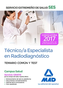 Books Frontpage Técnico/a Especialista en Radiodiagnóstico del Servicio Extremeño de Salud (SES). Temario común y test