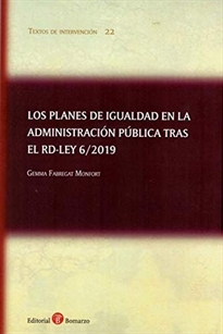Books Frontpage Los planes de igualdad en la Administración pública tras el RDL 6/2019