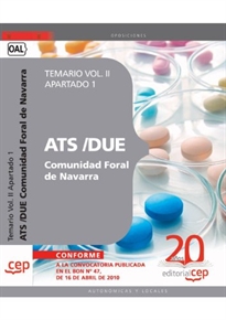 Books Frontpage ATS/DUE Comunidad Foral de Navarra. Temario Apartado 1 Vol. II.