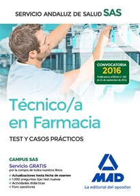 Books Frontpage Técnico en Farmacia del Servicio Andaluz de Salud. Test y casos prácticos