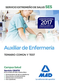 Books Frontpage Auxiliar de enfermería del Servicio Extremeño de Salud (SES). Temario Común y Test