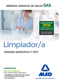 Books Frontpage Limpiador/a del Servicio Andaluz de Salud. Temario específico y test