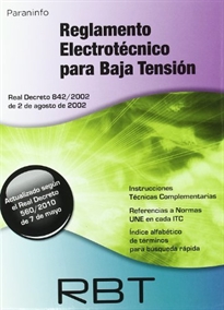 Books Frontpage RBT. Reglamento electrotécnico para baja tensión