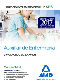 Books Frontpage Auxiliar de enfermería del Servicio Extremeño de Salud (SES). Simulacro de examen