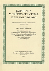 Books Frontpage Imprenta Y Crítica Textual En El Siglo De Oro (2ª Reimp.)