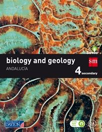 Books Frontpage Biology and geology. 4 Secondary. Savia. Andalucía
