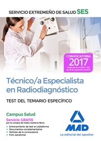 Books Frontpage Técnico/a Especialista en Radiodiagnóstico del Servicio Extremeño de Salud (SES). Test de materias específicas