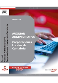 Books Frontpage Auxiliar Administrativo Corporaciones Locales de Cantabria. Temario