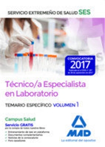 Books Frontpage Técnico/a Especialista en Laboratorio del Servicio Extremeño de Salud (SES). Temario Específico volumen 1