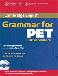 Books Frontpage Cambridge Grammar for PET Book with Answers and Audio CD