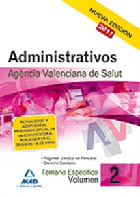 Books Frontpage Administrativos de la agencia valenciana de salud. Temario específico. Volumen ii