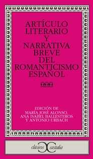 Books Frontpage Artículo literario y narrativa breve del Romanticismo español                    .
