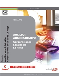 Books Frontpage Auxiliar Administrativo Corporaciones Locales de La Rioja. Temario