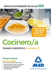 Books Frontpage Cocinero/a del Servicio Extremeño de Salud (SES). Temario Específico volumen 2