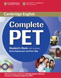 Books Frontpage Complete PET Student's Book with answers with CD-ROM