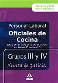 Books Frontpage Oficial de cocina (1ª y 2ª) personal laboral de la xunta de galicia grupos iii y iv. Temario y test