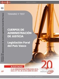 Books Frontpage Legislación Foral del País Vasco Cuerpos de Administración de Justicia. Temario y Test