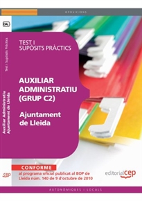 Books Frontpage Auxiliar Administratius (Grup C2) Ajuntament de Lleida. Test i supòsits pràctics