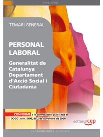 Books Frontpage Personal Laboral de la Generalitat de Catalunya. Departament d'Acció Social i Ciutadania. Temari General