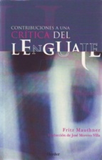 Books Frontpage Contribuciones a una crítica del lenguaje