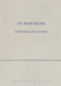 Books Frontpage In memoriam. Antonio de Castro