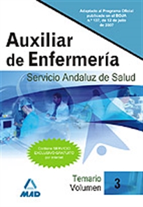 Books Frontpage Auxiliar de enfermeria del servicio andaluz de salud. Volumen iii. Temario