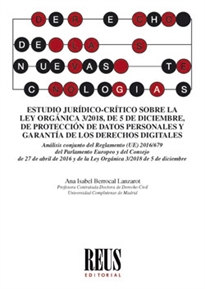 Books Frontpage Estudio jurídico-crítico sobre la ley orgánica 3/2018, de 5 de diciembre, de protección de datos personales y garantía de los derechos digitales