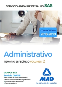 Books Frontpage Administrativo del Servicio Andaluz de Salud. Temario específico volumen 2